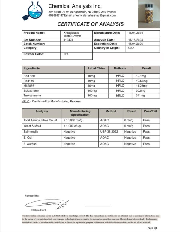 XMAGICLABS TESTO GROWTH